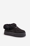Women's Fur-Trimmed Snow Boots Black Rainsa