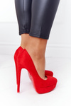 Classic Suede High Heels Red Margharita