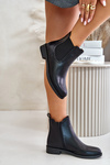 Insulated Flat Chelsea Boots With Zipper Black Tinra