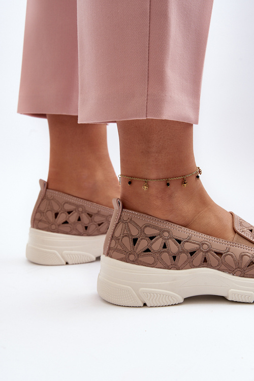 Pink Women's Cutout Loafers Emilei