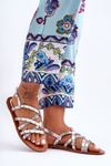 Women's Sandals with Embellishments Silver Alemona