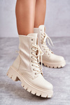 Women's Workers Boots With Socks Beige Abigail