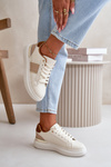 Fashionable Women's Platform Sneakers Made Of Eco Leather Brown Nevisase
