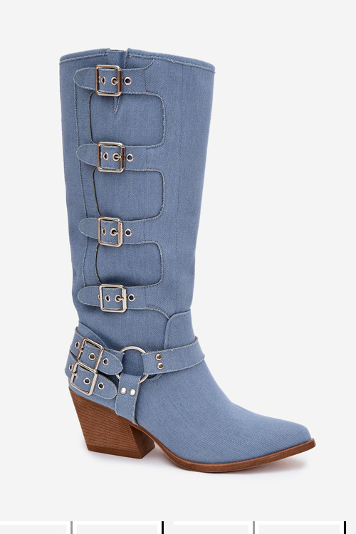 Fivelle Jeans Cowboy Boots On Heel With Clamps