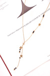 Women's Gold Necklace Chain Black Balls Flowers Carla