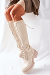 High boots with sock Beige Monteri