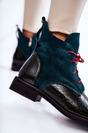 Leather boots Green and Black Cheyenne