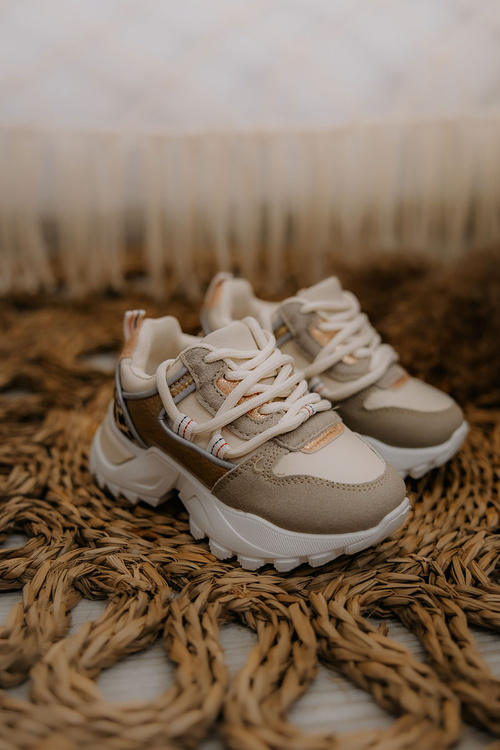 Dziecięce Sportowe Buty Sneakersy Beżowe Rommie