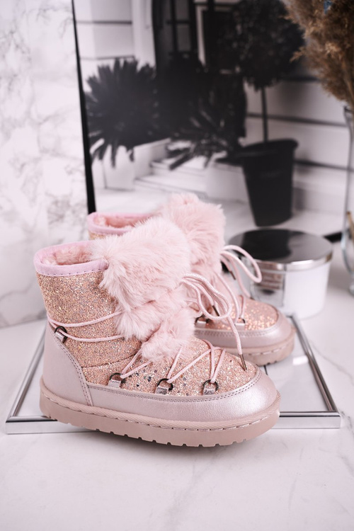 Children's Snow Boots With Fur Light Pink Minnie Mouse