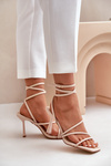 Stylish High Heels With Straps Beige Saredi