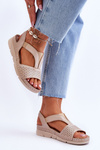 Women's Leather Slip-on Sandals Beige Lora