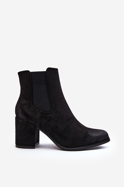 Women's Black Ankle Boots with Chunky Heel Arianti