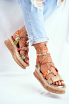 Women's Sandals on a Cork Platform Orange My Way