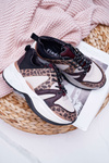 Women's Sports Shoes Maroon Snake Leather Larey