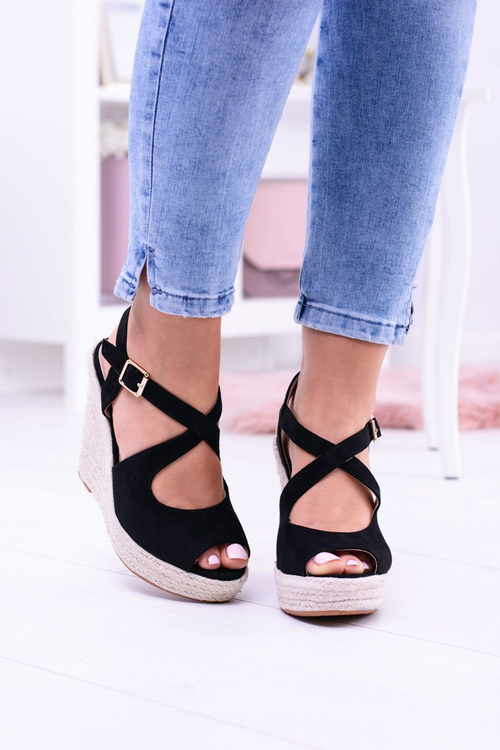 Women's Black Sandals On Anchor Espadrilles Elonore