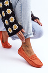 Women's Suede Moccasins Orange Lenvie