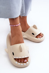 Women's Lightweight Foam Slippers with Shark Motif Beige Kasila