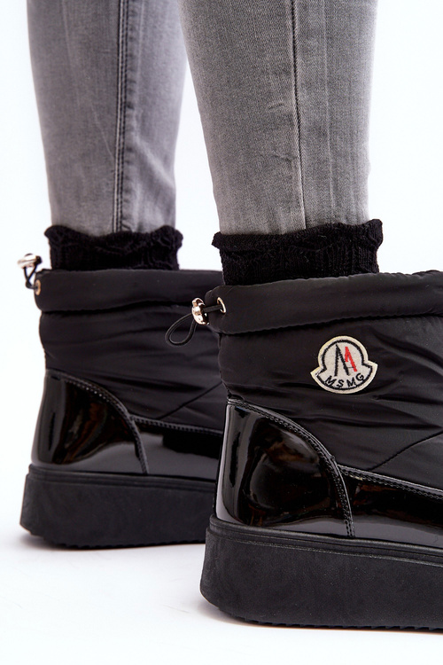 Women's Slip-On Snow Boots On Platform Black Gattea