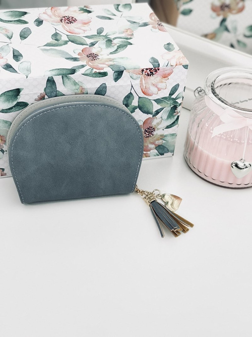 Blue Women's Purse Wallet with Tassel
