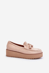 Women's Platform Loafers with Tassels Light Beige Mialani
