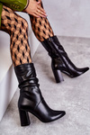 Leather Boots On High Heel Laura Messi 2560 Black