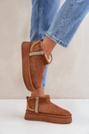 Snow boots on platform with pattern Camel Udra