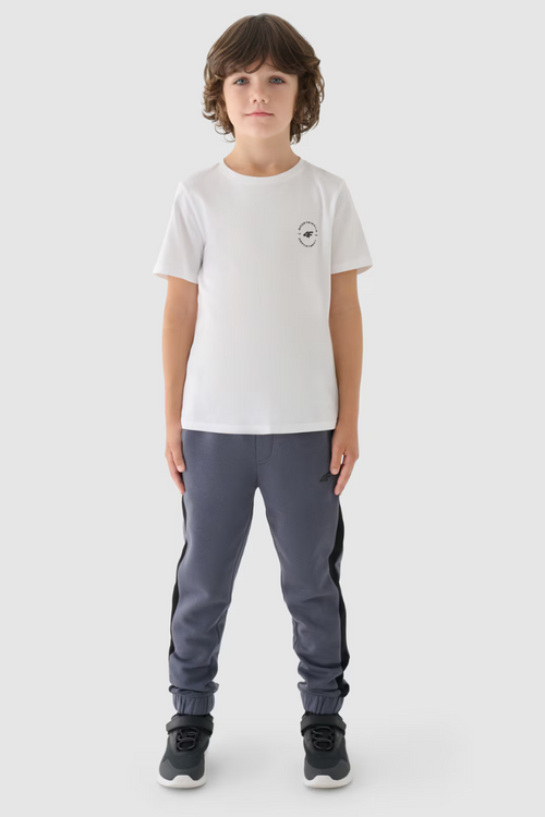 Smooth Cotton Boys T-shirt Regular White 4FJWAW24TTSHM1859-10S