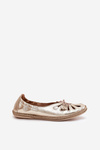 Flat Ballet Shoes Made Of Natural Leather Zazoo 10179 Gold