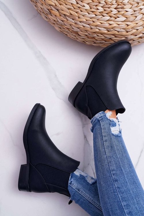 Women's Flat Heel Sable Boots Black Barski 18-75