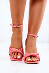 Leather Sandals On A Bar Pink Sheela
