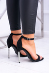 Women's Zirconia Stiletto Sandals Black Elida