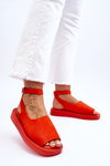 Comfortable Women's Sandals On The Platform Dark orange Rubie