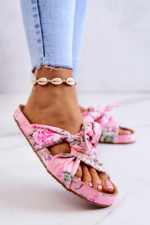 Classic Slippers With Flowers Big Star JJ274702 Pink