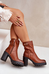 Insulated ankle boots with buckle brown Selavia