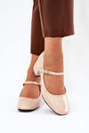Lacquered Heels With Strap And Buckle Beige Savilae