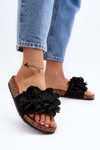 Women's Black Flower Slippers Lulania