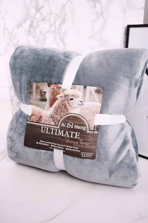 Large Blanket Plush Reverse To Sherpa Throw Blue