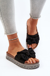 Women's Platform Sandals with Bow Black Evatria
