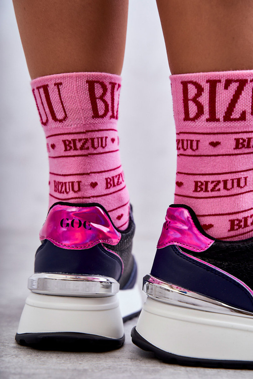 Women's Sport Shoes On Wedge GOE KK2N4081 black and Navy blue