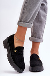 Decorated Suede Moccasins Black Esperta