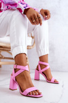 Elegant Sandals On A Block Heel Pink Michele