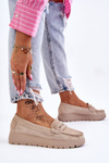 Suede Platform Loafers Light Beige Milana