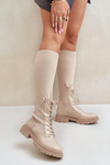 Lace-up boots with elastic shaft black Vamilena