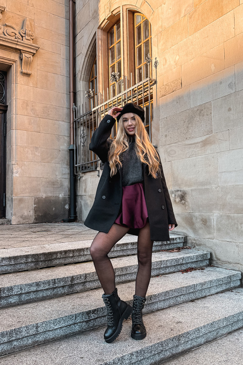 Women's trapper boots made of eco leather black Bellora