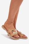 Women's Flat Sandals With Decorative Detail Beige Artiker 56C1335