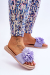 Women's Suede Slippers With Decoration Violet Giorgia