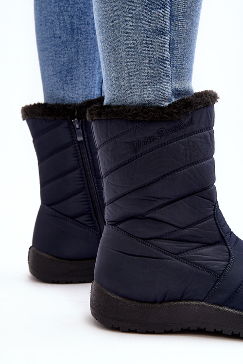 Women's High Padded Snow Boots Navy Luxina