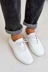 Laced Shoes Made Of Natural Leather D&A LR51-645 White