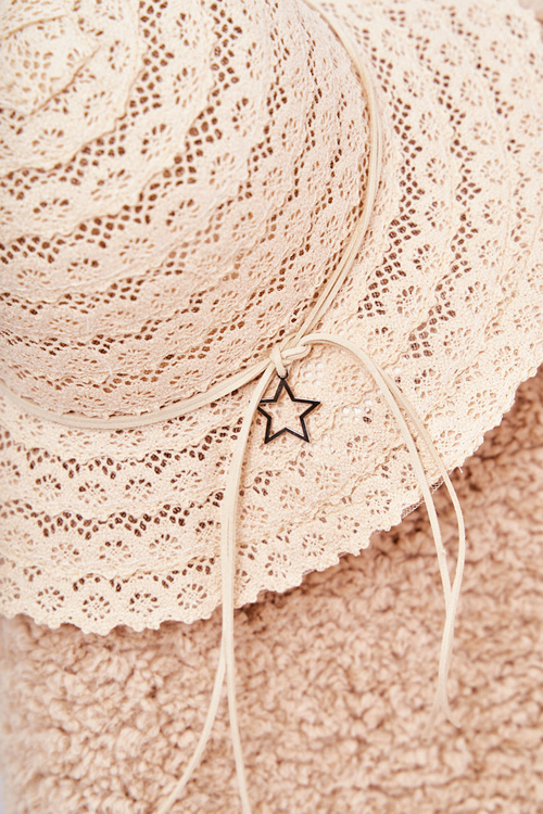 Women's Openwork Hat Beige Mera