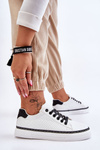Women's Low Perforated Sneakers Black and white Daxton